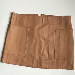 ZARA tan leather skirt